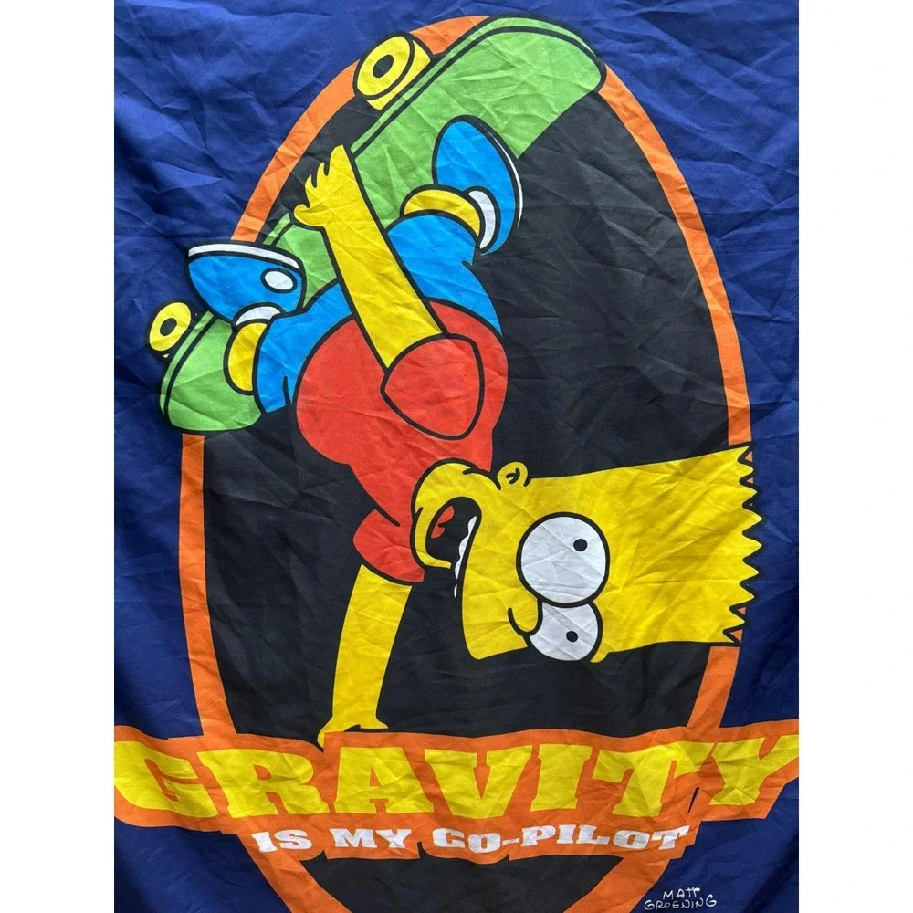 Vintage Matt Groening The Simpsons Bart Simpson Gravity is My Co-Pilot Wrap Blue